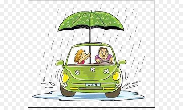 Мультяшная машина в Дожде