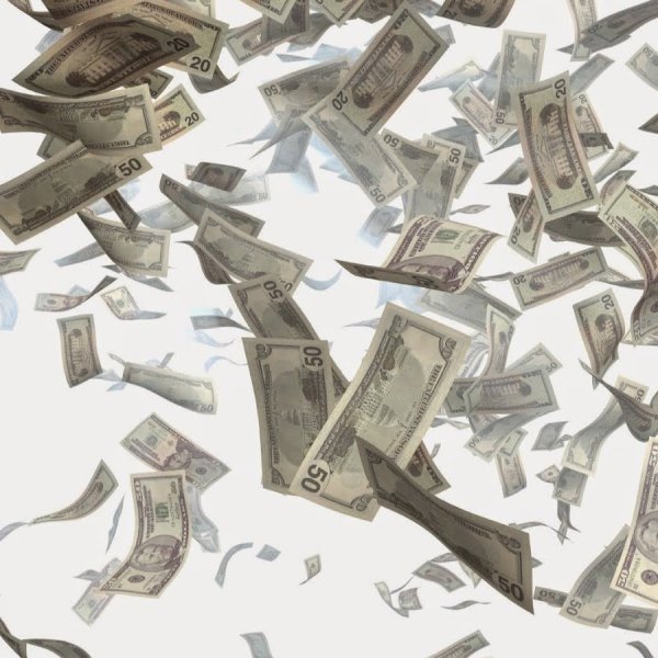 Падающие розовые деньги