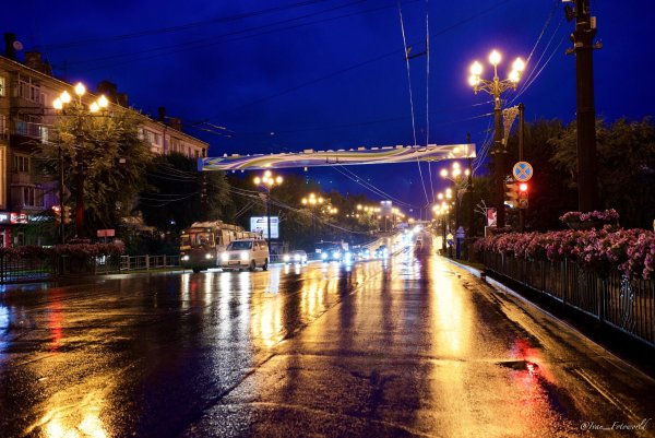 Ночной весенний Хабаровск
