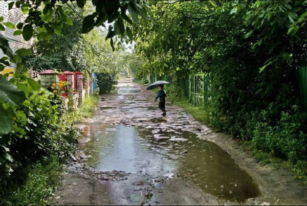 Ливень в деревне