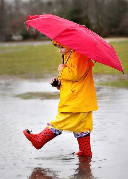 Резиновые сапоги и зонт