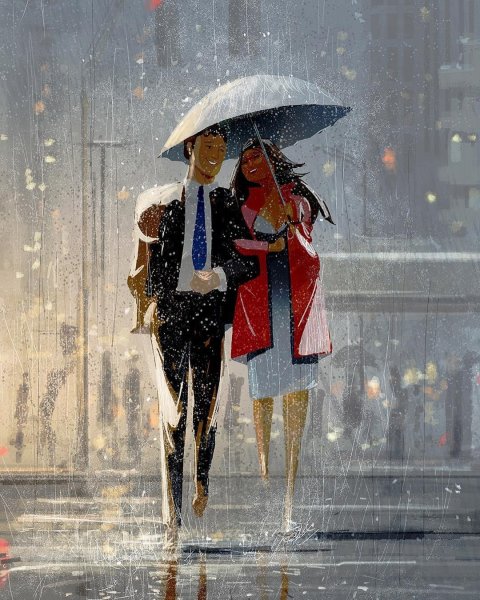 Влюбленные дождь