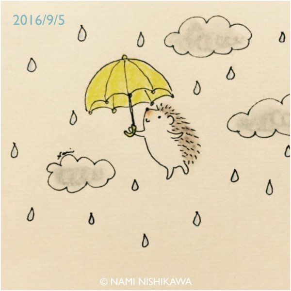 Ежик и дождь