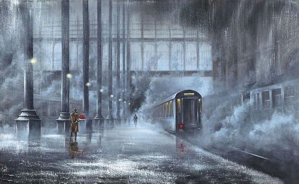 Художник Jeff Rowland на вокзале