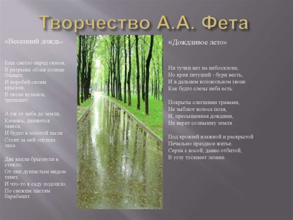 Стихотворение Афанасий Фет весенний дождь