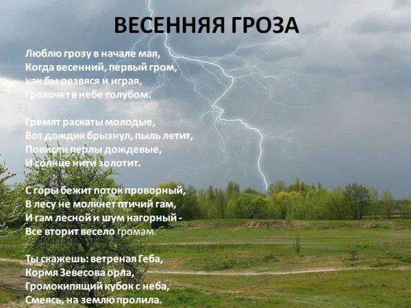 Фёдор Иванович Тютчев Весенняя гроза