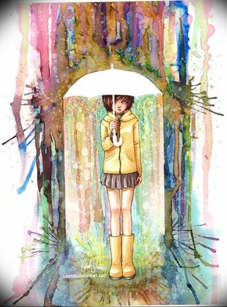 Подростки акварель