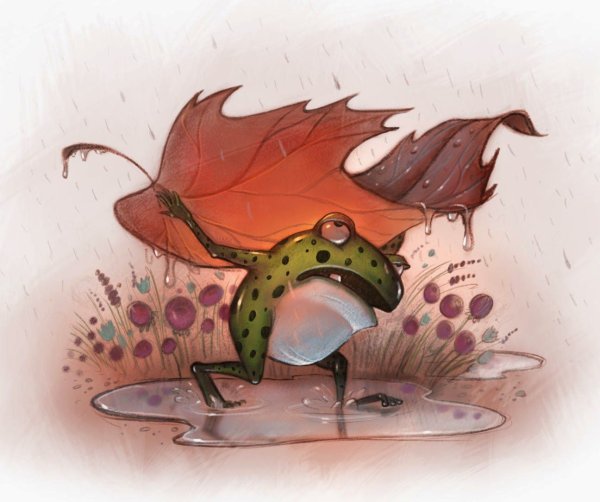 Лягушка книжная иллюстрация