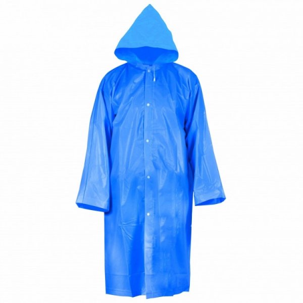 Плащ дождевик синий Eva с капюшоном (на кнопках) eva005b Komfi/50