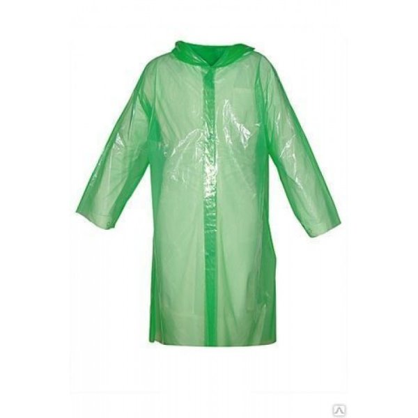 Плащ-дождевик с капюшоном полиэтилен 18 мкм