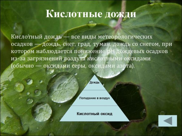 Понятие кислотных дождей