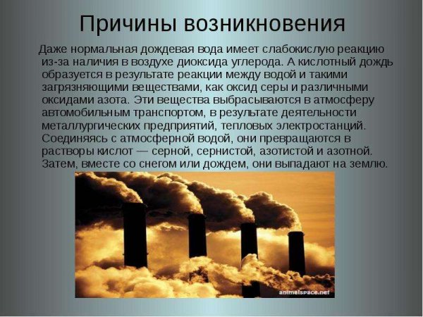 Кислотные дожди загрязняющие вещества