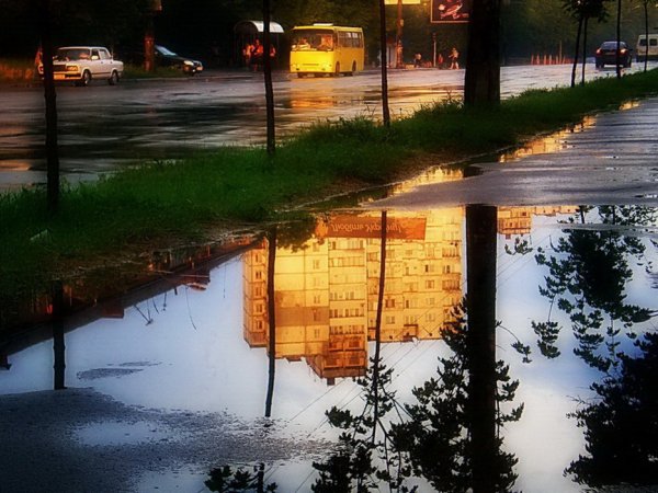 Лужи после дождя