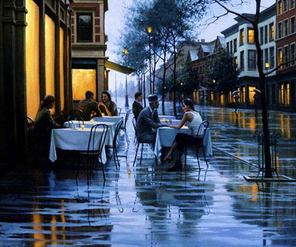 Осень дождь кафе