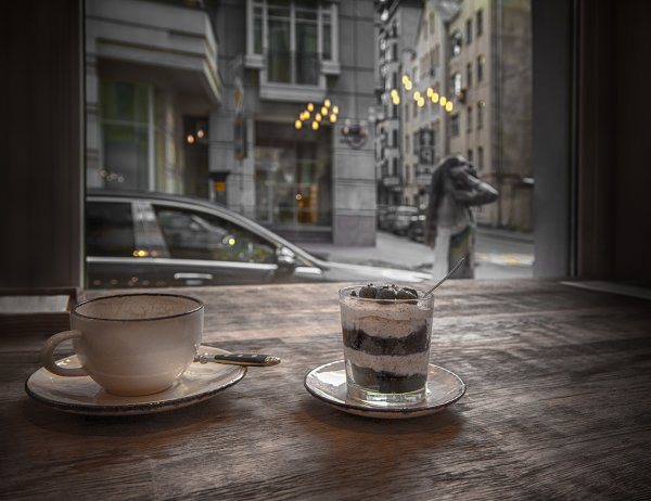 Утро город кофе