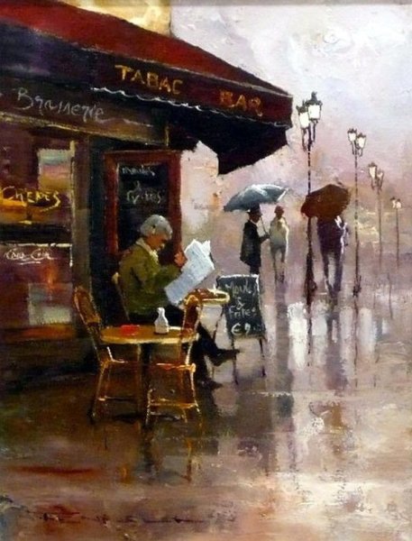 Дождливое утро живопись