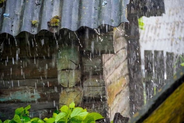 Ливень в деревне