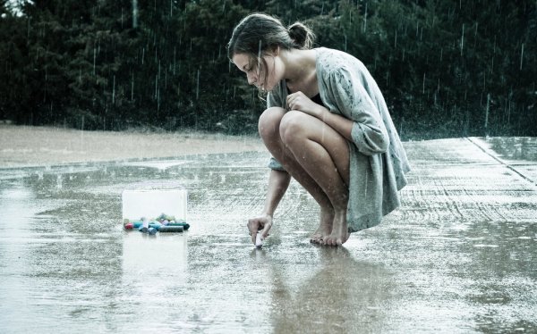 Девушка дождь