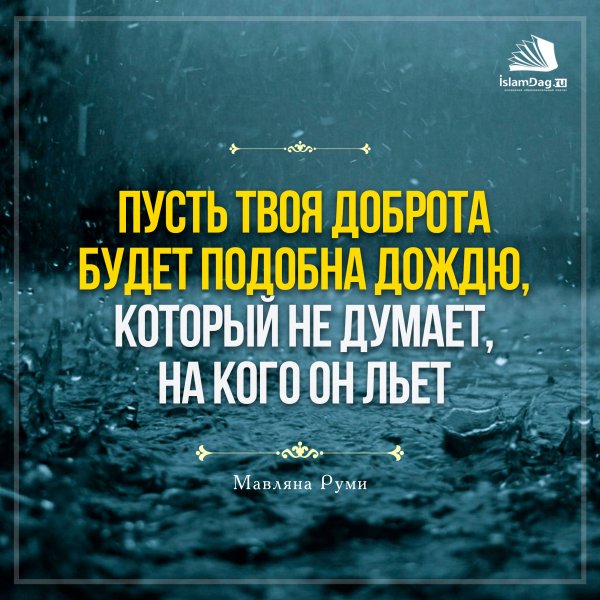Пусть твоя доброта будет как дождь который