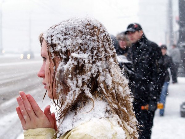 Снегопад люди