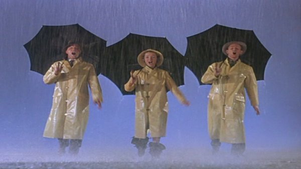 Поющие под дождем черно белое