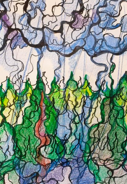 Нейрографика Шампанский дождь