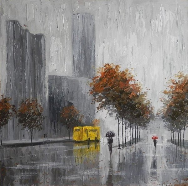 Городской пейзаж дождь