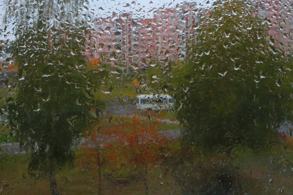 Дождливое осеннее окно