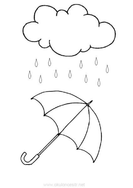 Дождик раскраска для детей