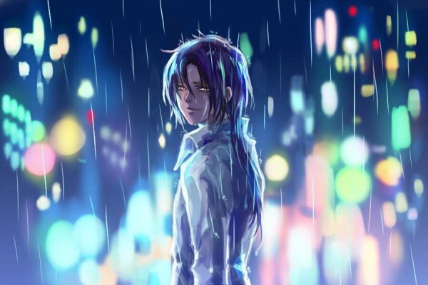 Парень под дождем арт