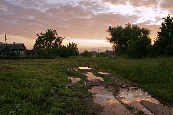 Дождливый день в деревне