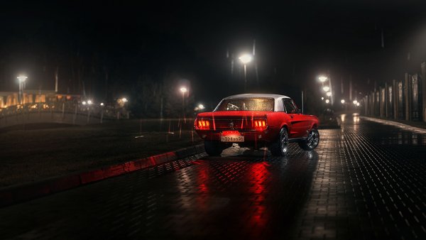 Mustang 1967 ночью