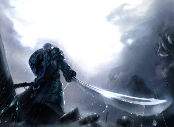 Одинокий воин с мечом