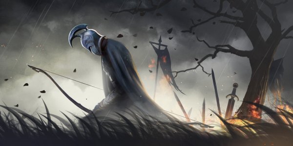 Одинокий воин на поле боя