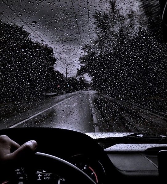 Дорога дождь машина