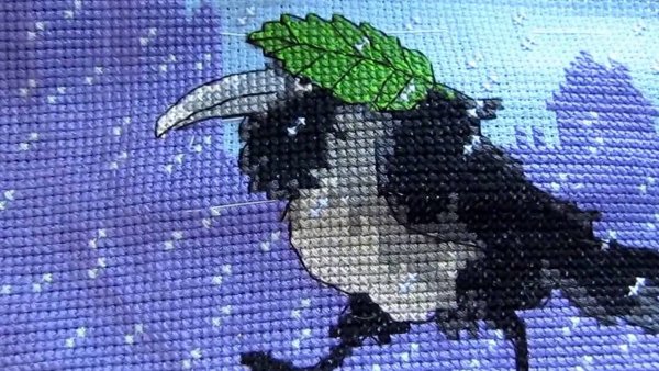 Вышивка ворон