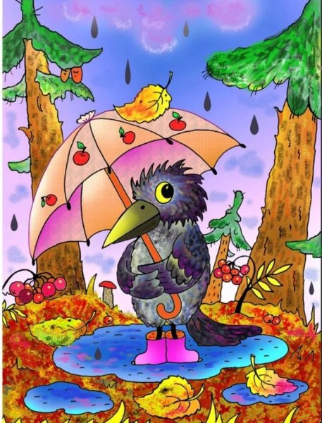 Ворона и зонтик