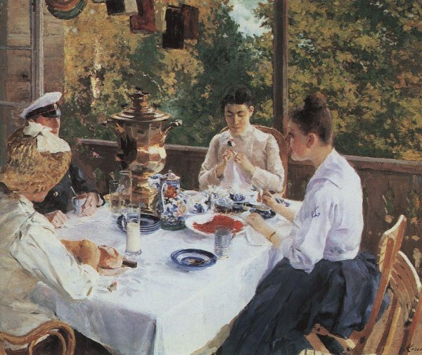 Константин Коровин за чайным столом 1888