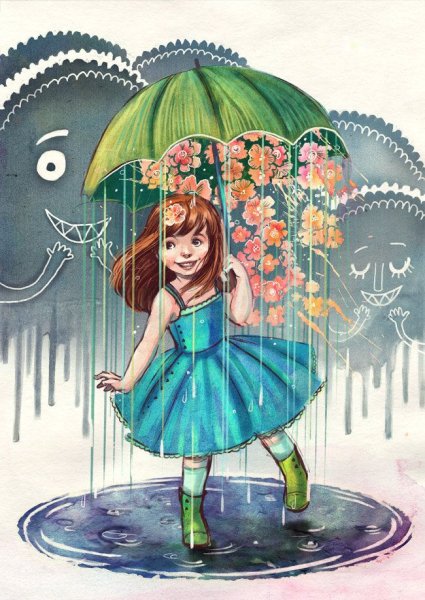 Открытки с изображением зонта