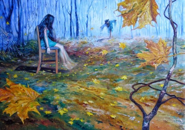 Художник Wlodzimierz Kuklinski 2 осень и женщина