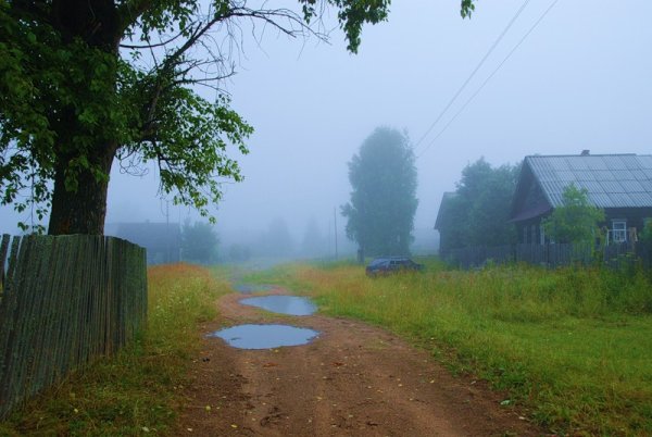 Дождь летом в деревне