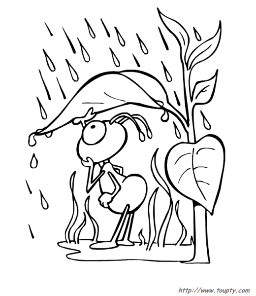 Под грибом раскраска