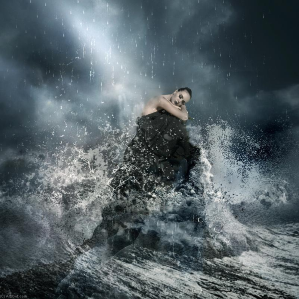 Море шторм человек