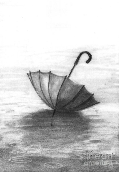 Господин и дождь серое фото нарисованное карандашом