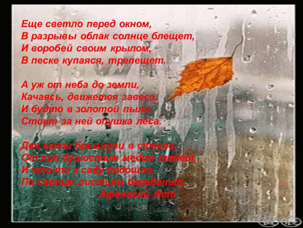 Стихотворение про дождь