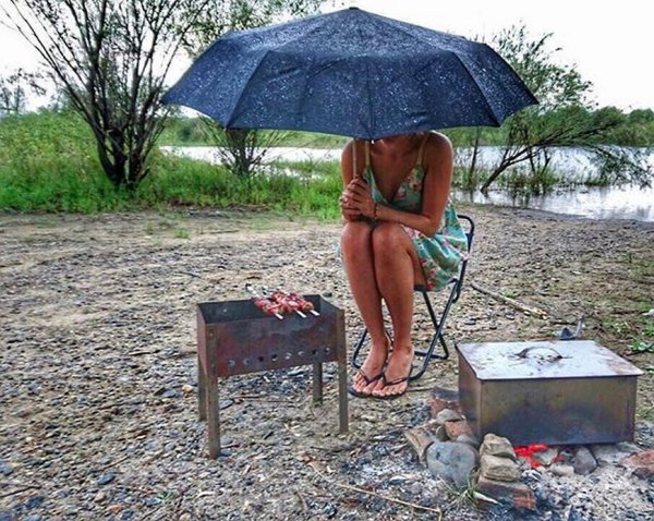 Шашлыки под дождем приколы