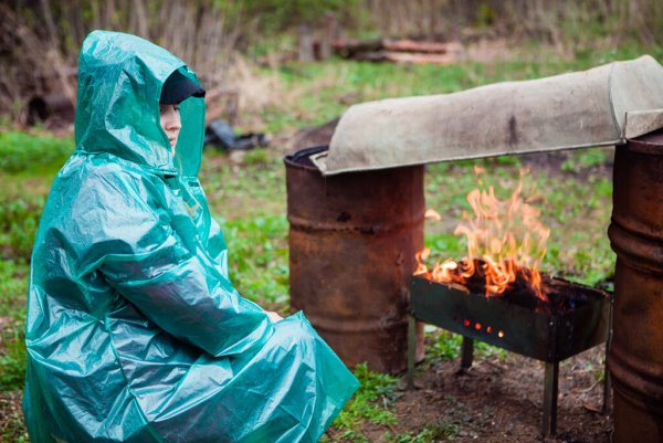 Шашлык в дождь