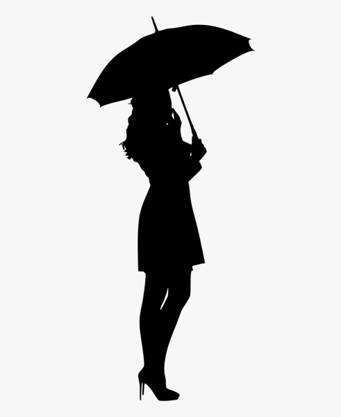 Силуэт человека с зонтом