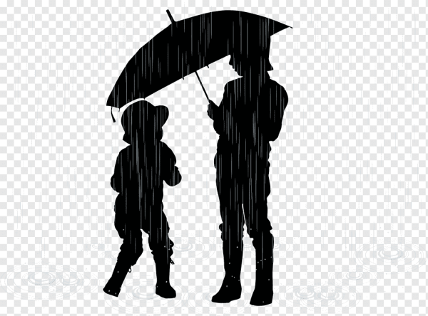 Силуэт под зонтиком