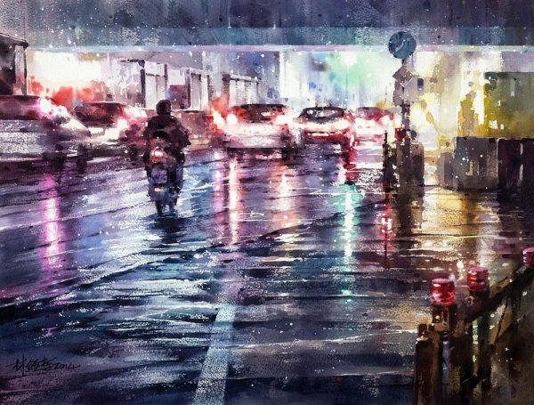 Лин Чинг че акварель